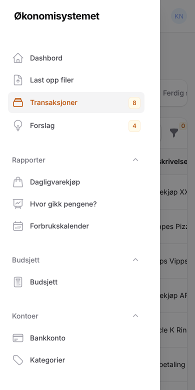 Menyen på mobil.